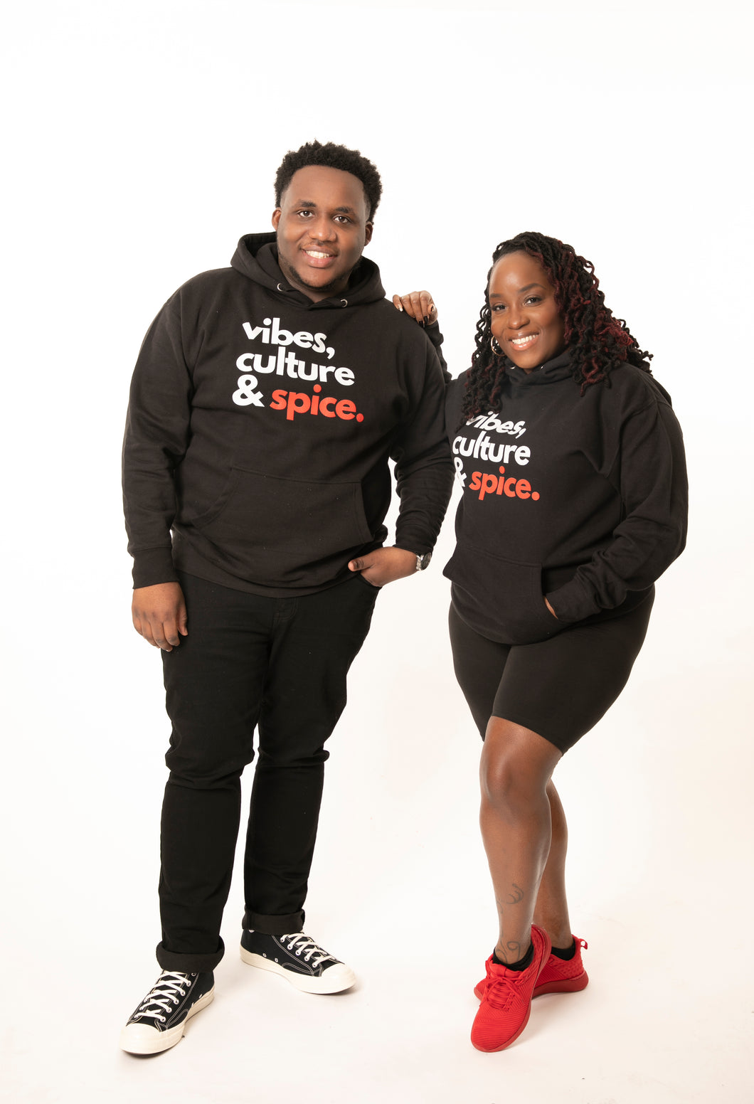 Vibes, Culture, & Spice Unisex Hoodie (White Lettering)
