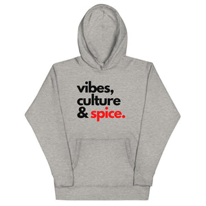 Vibes, Culture & Spice Hoodie (Black Lettering)