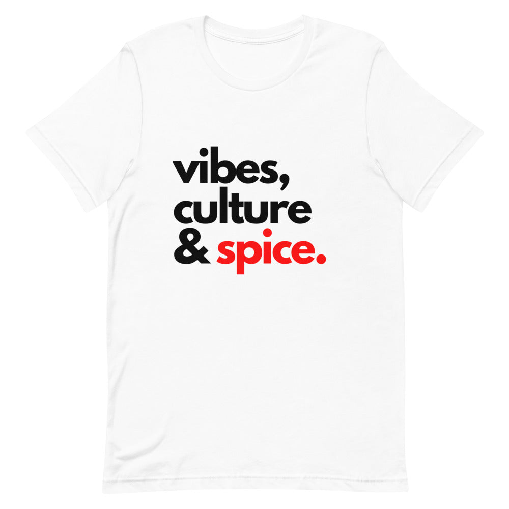 Vibes, Culture & Spice Unisex Tee (White)
